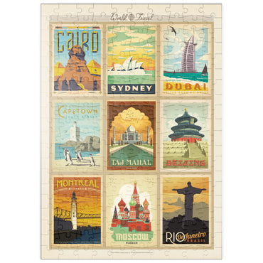puzzleplate World Travel: Multi-Image Print - Edition 2, Vintage Poster 200 Puzzle