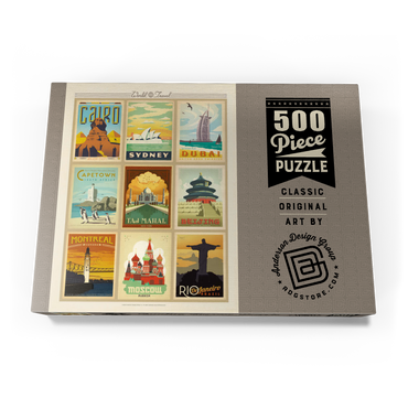 World Travel: Multi-Image Print - Edition 2, Vintage Poster 500 Puzzle Schachtel Ansicht3