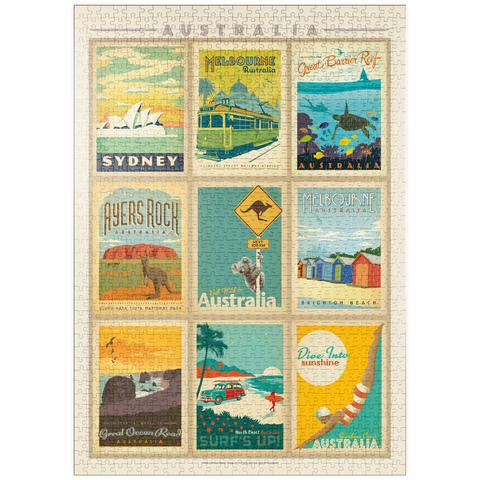 puzzleplate Australia: Multi-Image Print, Vintage Poster 1000 Puzzle