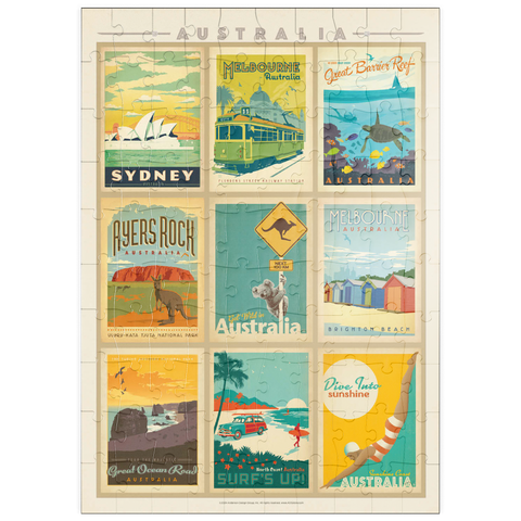 puzzleplate Australia: Multi-Image Print, Vintage Poster 100 Puzzle