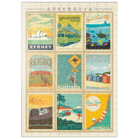 Darstellung des Puzzle-Motivs Australia: Multi-Image Print, Vintage Poster – Puzzleteile: 200