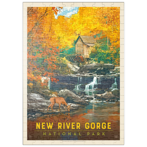 puzzleplate New River Gorge National Park & Preserve: Fall Colors, Vintage Poster 200 Puzzle