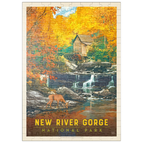 Darstellung des Puzzle Motivs New River Gorge National Park & Preserve: Fall Colors, Vintage Poster - Puzzleteile: 200