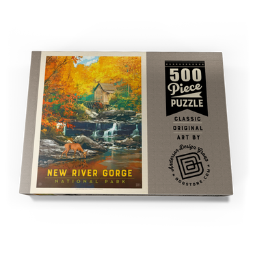 New River Gorge National Park & Preserve: Fall Colors, Vintage Poster 500 Puzzle Schachtel Ansicht3