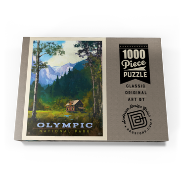 Olympic National Park: Enchanted Valley Chalet, Vintage Poster 1000 Puzzle Schachtel Ansicht3