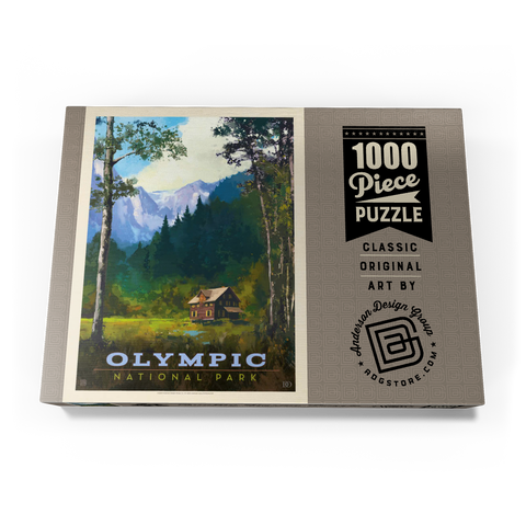 Olympic National Park: Enchanted Valley Chalet, Vintage Poster 1000 Puzzle Schachtel Ansicht3