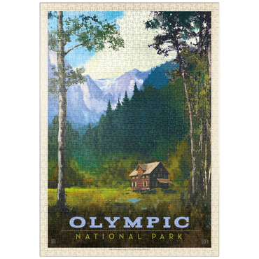 puzzleplate Olympic National Park: Enchanted Valley Chalet, Vintage Poster 1000 Puzzle