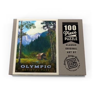 Olympic National Park: Enchanted Valley Chalet, Vintage Poster 100 Puzzle Schachtel Ansicht3