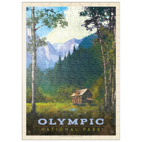 Darstellung des Puzzle Motivs Olympic National Park: Enchanted Valley Chalet, Vintage Poster - Puzzleteile: 200