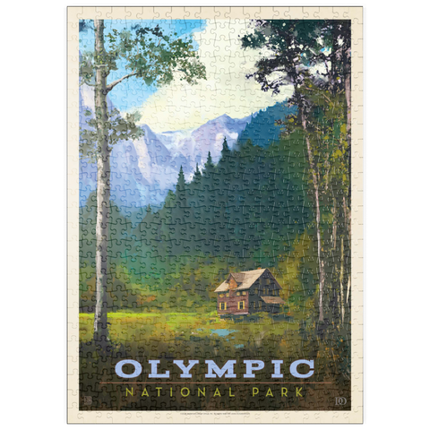 puzzleplate Olympic National Park: Enchanted Valley Chalet, Vintage Poster 500 Puzzle