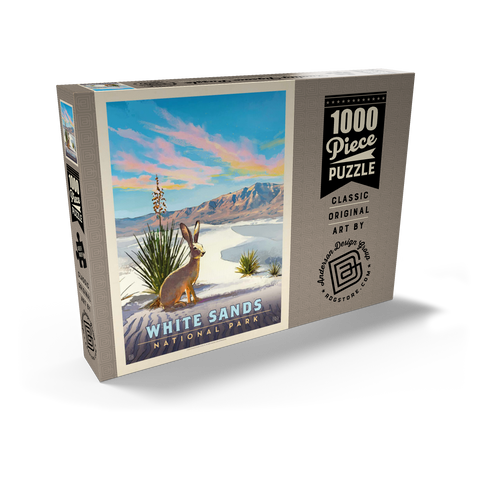 White Sands National Park: Jack Rabbit, Vintage Poster 1000 Puzzle Schachtel Ansicht2