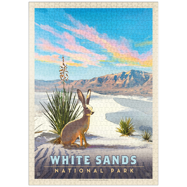 puzzleplate White Sands National Park: Jack Rabbit, Vintage Poster 1000 Puzzle