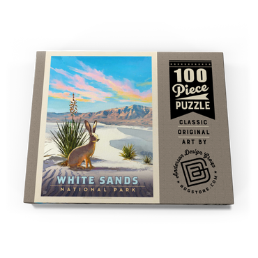 White Sands National Park: Jack Rabbit, Vintage Poster 100 Puzzle Schachtel Ansicht3