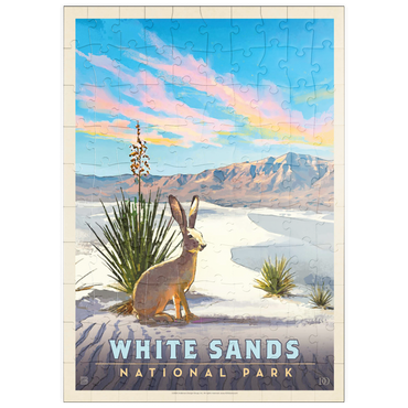 puzzleplate White Sands National Park: Jack Rabbit, Vintage Poster 100 Puzzle