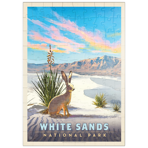 puzzleplate White Sands National Park: Jack Rabbit, Vintage Poster 100 Puzzle