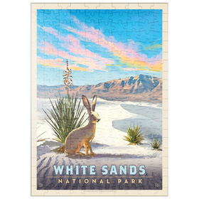 Darstellung des Puzzle-Motivs White Sands National Park: Jack Rabbit, Vintage Poster – Puzzleteile: 200