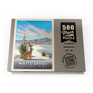 White Sands National Park: Jack Rabbit, Vintage Poster 500 Puzzle Schachtel Ansicht3