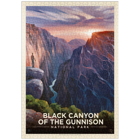 Darstellung des Puzzle Motivs Black Canyon Of The Gunnison National Park: River View, Vintage Poster - Puzzleteile: 1000
