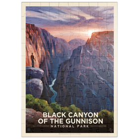 Darstellung des Puzzle Motivs Black Canyon Of The Gunnison National Park: River View, Vintage Poster - Puzzleteile: 100