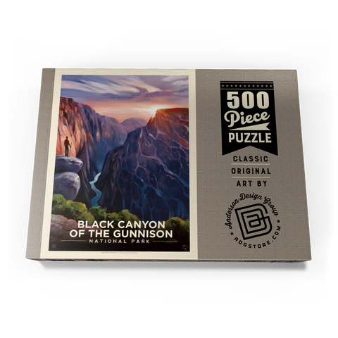 Black Canyon Of The Gunnison National Park: River View, Vintage Poster 500 Puzzle Schachtel Ansicht3