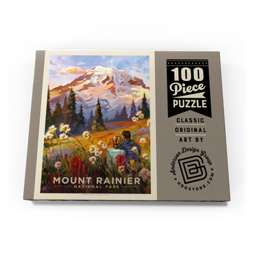Mount Rainier National Park: Moment in the Meadow, Vintage Poster 100 Puzzle Schachtel Ansicht3