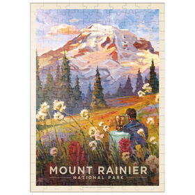Darstellung des Puzzle Motivs Mount Rainier National Park: Moment in the Meadow, Vintage Poster - Puzzleteile: 200
