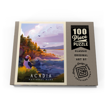 Acadia National Park: Puffin Paradise, Vintage Poster 100 Puzzle Schachtel Ansicht3