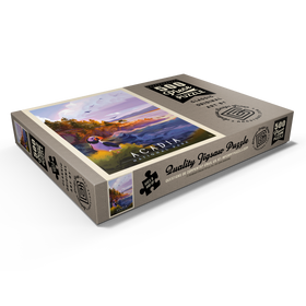Darstellung des Puzzle Motivs Acadia National Park: Puffin Paradise, Vintage Poster - Puzzleteile: 500