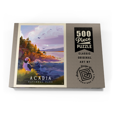 Acadia National Park: Puffin Paradise, Vintage Poster 500 Puzzle Schachtel Ansicht3