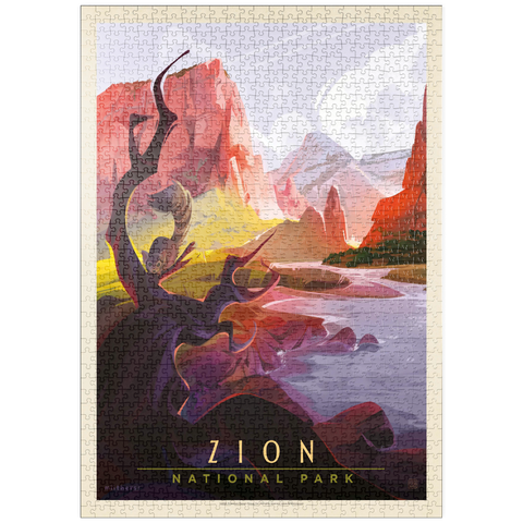 puzzleplate Zion National Park: Ringtail, Vintage Poster 1000 Puzzle
