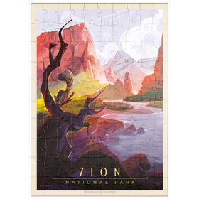Darstellung des Puzzle Motivs Zion National Park: Ringtail, Vintage Poster - Puzzleteile: 100