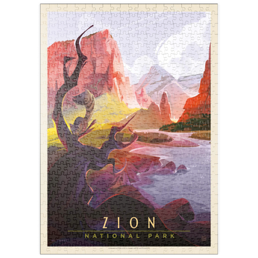puzzleplate Zion National Park: Ringtail, Vintage Poster 500 Puzzle