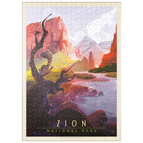Darstellung des Puzzle Motivs Zion National Park: Ringtail, Vintage Poster - Puzzleteile: 500