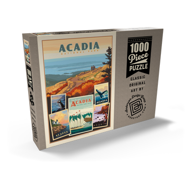 Acadia National Park: Collage Print, Vintage Poster 1000 Puzzle Schachtel Ansicht2