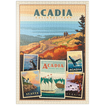 puzzleplate Acadia National Park: Collage Print, Vintage Poster 1000 Puzzle
