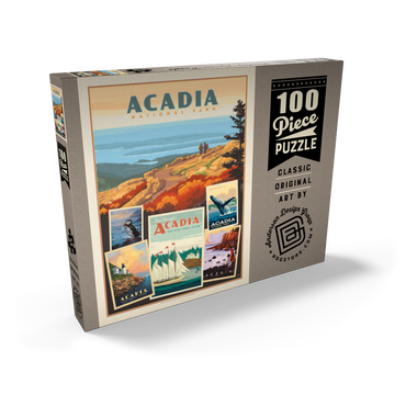 Acadia National Park: Collage Print, Vintage Poster 100 Puzzle Schachtel Ansicht2