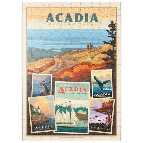 puzzleplate Acadia National Park: Collage Print, Vintage Poster 200 Puzzle