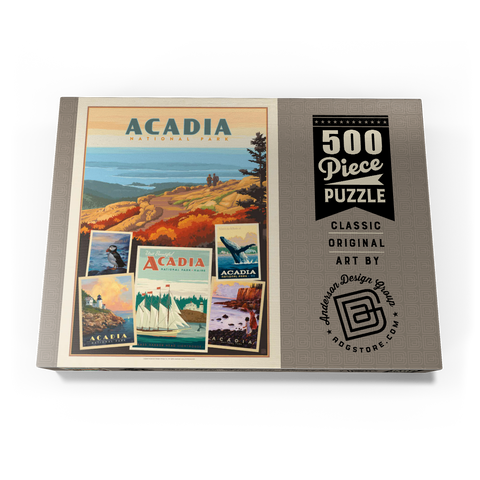 Acadia National Park: Collage Print, Vintage Poster 500 Puzzle Schachtel Ansicht3