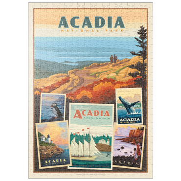 puzzleplate Acadia National Park: Collage Print, Vintage Poster 500 Puzzle
