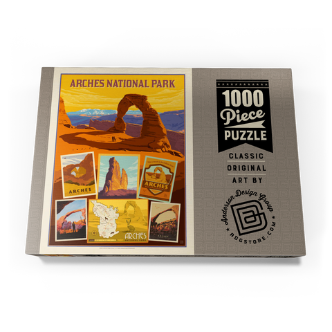 Arches National Park: Collage Print, Vintage Poster 1000 Puzzle Schachtel Ansicht3