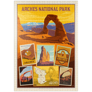 puzzleplate Arches National Park: Collage Print, Vintage Poster 1000 Puzzle