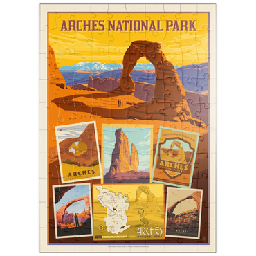 puzzleplate Arches National Park: Collage Print, Vintage Poster 100 Puzzle
