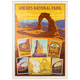 Darstellung des Puzzle-Motivs Arches National Park: Collage Print, Vintage Poster – Puzzleteile: 200