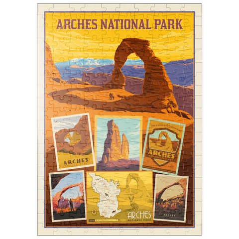 puzzleplate Arches National Park: Collage Print, Vintage Poster 200 Puzzle