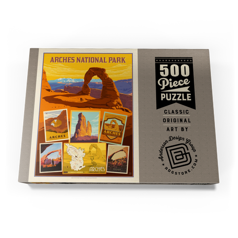 Arches National Park: Collage Print, Vintage Poster 500 Puzzle Schachtel Ansicht3