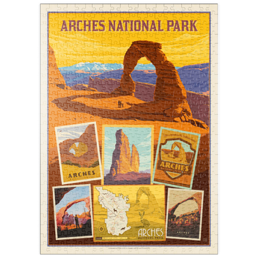 puzzleplate Arches National Park: Collage Print, Vintage Poster 500 Puzzle