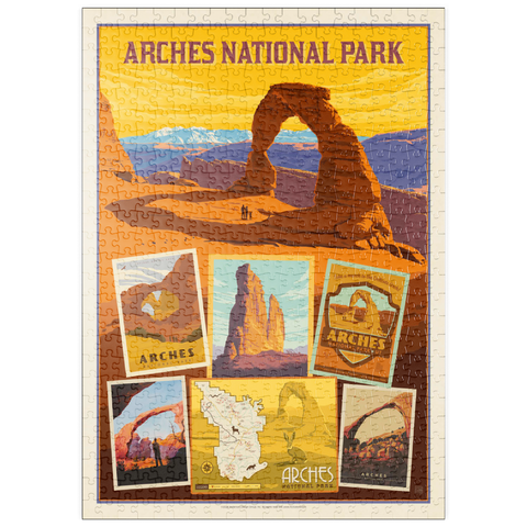 puzzleplate Arches National Park: Collage Print, Vintage Poster 500 Puzzle
