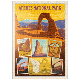 Darstellung des Puzzle Motivs Arches National Park: Collage Print, Vintage Poster - Puzzleteile: 500