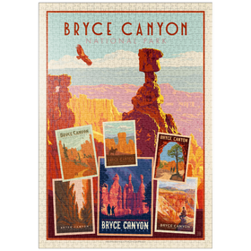 Darstellung des Puzzle Motivs Bryce Canyon National Park: Collage Print, Vintage Poster - Puzzleteile: 1000