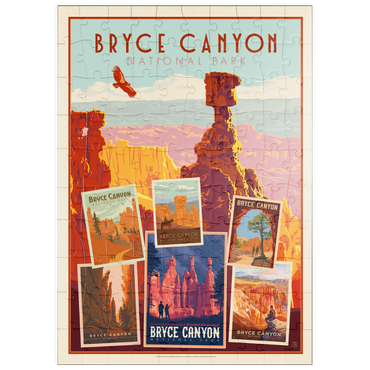 puzzleplate Bryce Canyon National Park: Collage Print, Vintage Poster 100 Puzzle